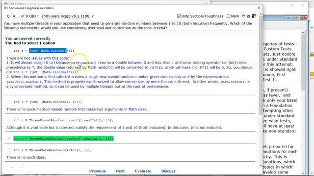 Use ThreadLocalRandom for random numbers in multi-threaded environments. (enthuware.ocpjp.v8.2.1108 смотреть онлайн