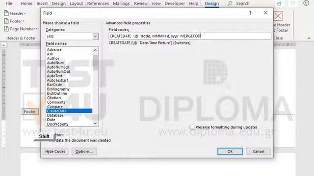 In the field, in the footer of the document, add the MERGEFORMAT property. смотреть онлайн