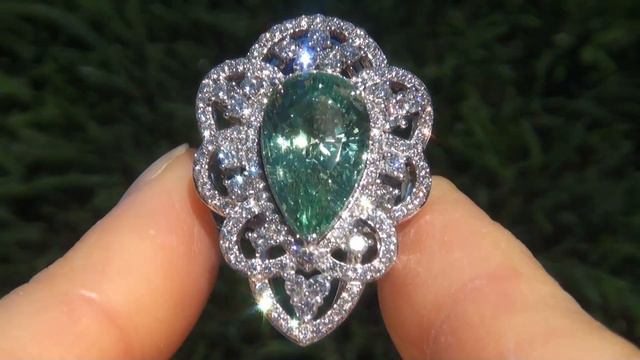 GIA Certified VVS1 Natural Tsavorite Garnet Diamond 18k Gold Vintage Ring - A141612 смотреть онлайн