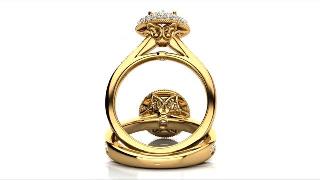 Diamond Halo Engagement Ring 1ct Center Stone total 1.5ct смотреть онлайн