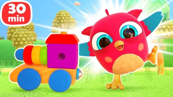 Строим игрушечный ПАРОВОЗИК Развивающие мультики для малышей Совенок Хоп Хоп — Сборник