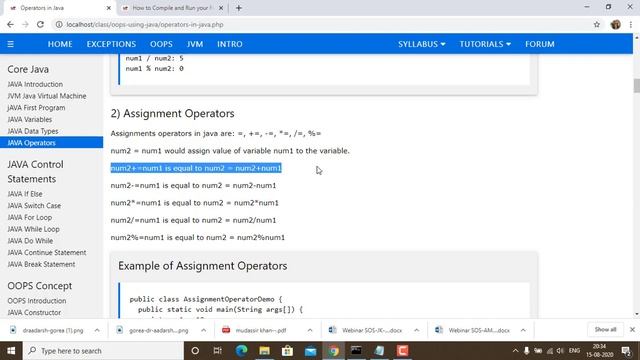 Operators in Java смотреть онлайн