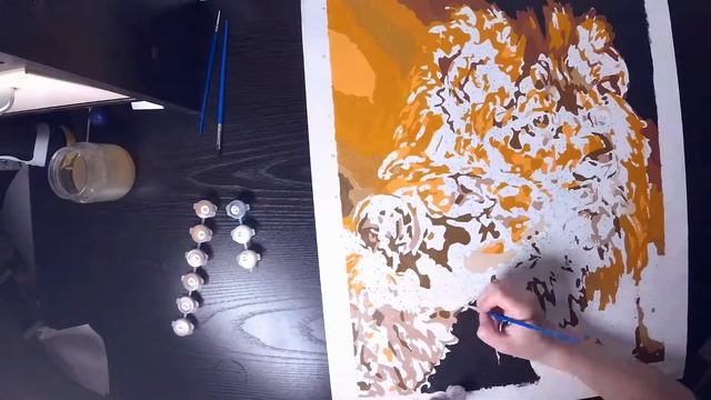 Нарисовали! Готовая картина по номерам с aliexpress (алиэкспресс) Львы. Рисуем таймлапс ВЕСЬ процес смотреть онлайн
