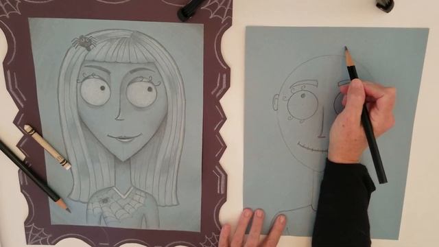 Tim Burton Style Self Portrait Demonstration смотреть онлайн