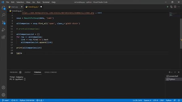 #01 Displaying the trending stocks and company high values using python Web Scrapping смотреть онлайн