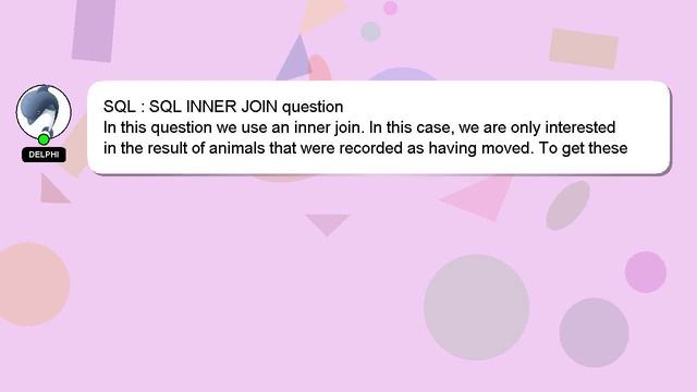 SQL : SQL INNER JOIN question смотреть онлайн