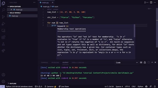Python : For Loops смотреть онлайн