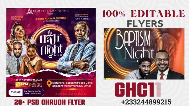 PSD CHURCH FLYERS - DOWNLOAD NOW - 100% EDITABLE - Email: graphicstwi@gmai..com - +233244899215 смотреть онлайн