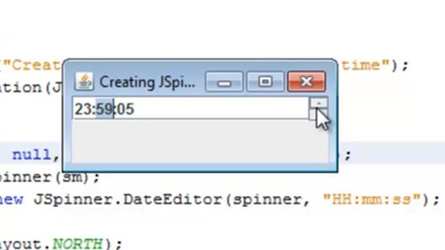 Creating JSpinner Component with time смотреть онлайн