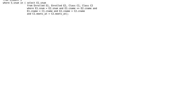 3 versions of SQL query to find students with simultaneous classes смотреть онлайн