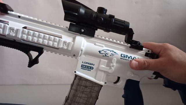 Детский автомат M416 с оптическим прицелом с мягкими пулями, вылетают гильзы. Снайперская винтовка.