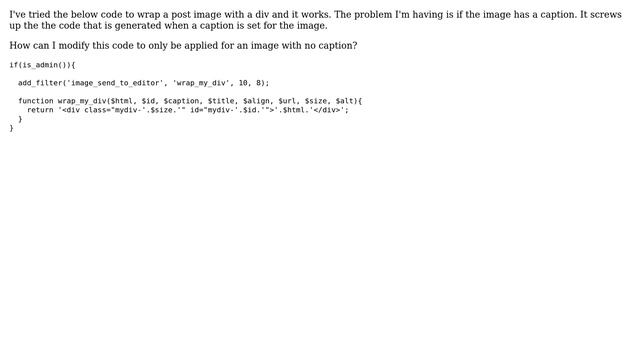 Wordpress: Wrap a post image with a div if it doesn't have a caption смотреть онлайн
