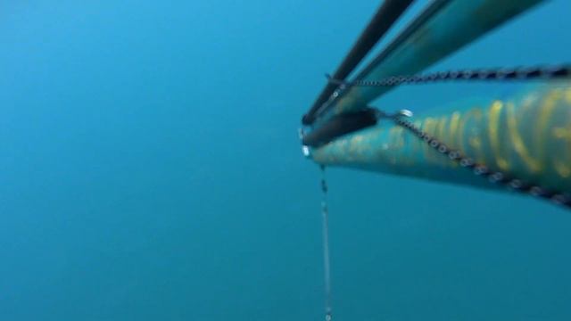 Подводная охота с двух ствольным арбалетом-90 ,стреляем двумя гарпунами. смотреть онлайн