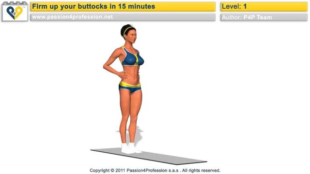 Firm up / toning buttocks workout - Level 1 - No Music смотреть онлайн