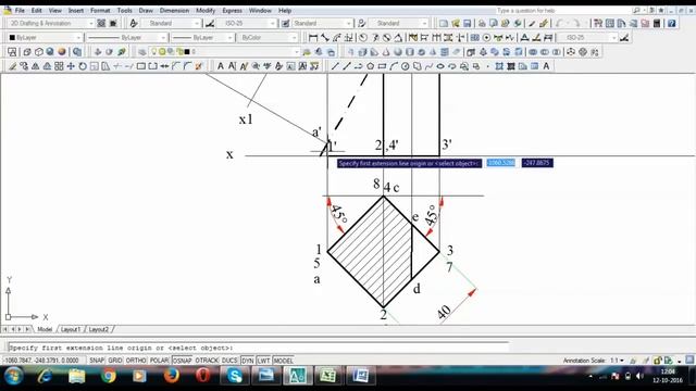 1. How to draw the Front View, Sectional Top view and true shape of section of square prism смотреть онлайн