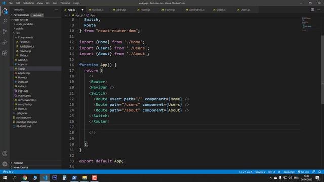 Уроки React JS + Bootstrap на практике - Футер и остальные страницы смотреть онлайн