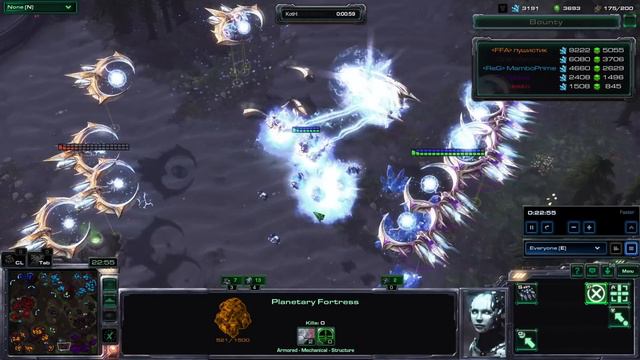 БОЛЬШОЕ FFA в StarCraft 2 - эпичнейший матч 8 протоссов и терранов смотреть онлайн