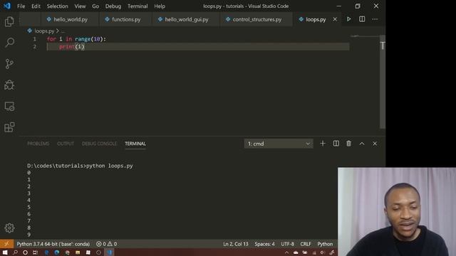Python Control Structures, For and While loops смотреть онлайн