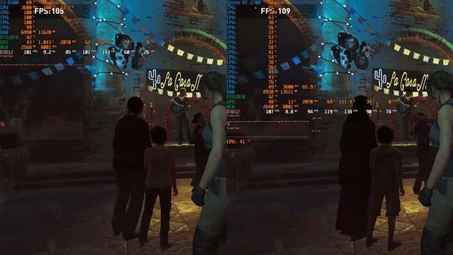 AMD Ryzen 7 1700 vs. Intel Core i3-8100 , both at 3.6 GHz , Cyberpunk 2077 and SOTTR - RTX 2070 смотреть онлайн