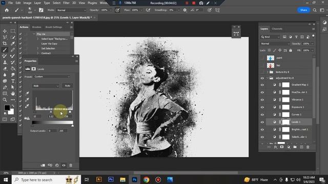 Stencil Painting Effect Photoshop Action смотреть онлайн