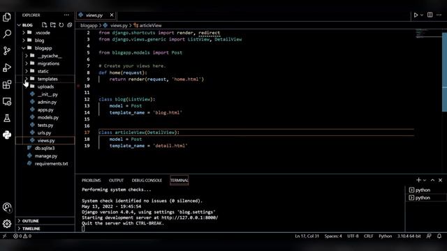 Creating a simple blog in Django смотреть онлайн