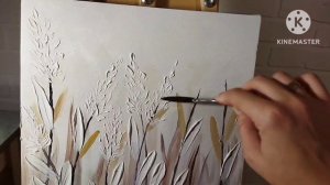 абстрактные цветы акриловыми красками и текстурной пастой как нарисовать легко, интерьерная картина