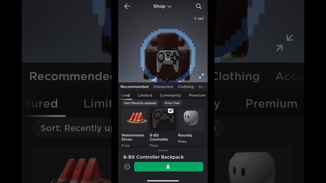 Free 8 Bit Controller Backpack on Roblox (LIMITED TIME) #shorts #roblox #limited #item #free смотреть онлайн