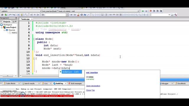 Insert Node at the end of a Linked List || C++ Programming || Code Block смотреть онлайн