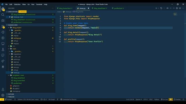 Creating views and urls for project | Django | Python смотреть онлайн