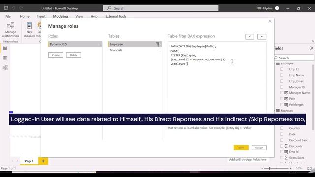 Dynamic Row level Security with organizational hierarchy Power BI | Dynamic RLS in Power BI | #dax смотреть онлайн