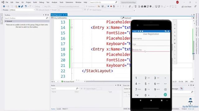 Registration Page Design | Working with Entry Field & change keyboard types in Xamarin Forms смотреть онлайн