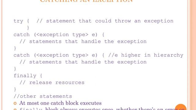OBJECT ORIENTED PROGRAMMING SYSTEMS (OOPS) THROUGH JAVA - JAVA EXCEPTION HANDLING смотреть онлайн