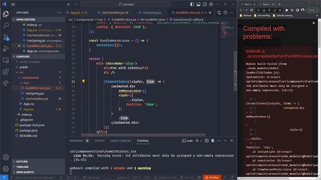 Learn React Spring Library | Challenge #2 Creating controlled animations with useTransition | part смотреть онлайн
