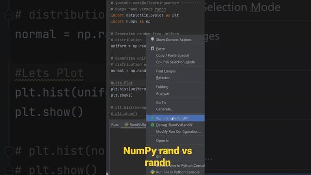 Difference between Nmpy Rand Function and Randn function #numpy #python смотреть онлайн