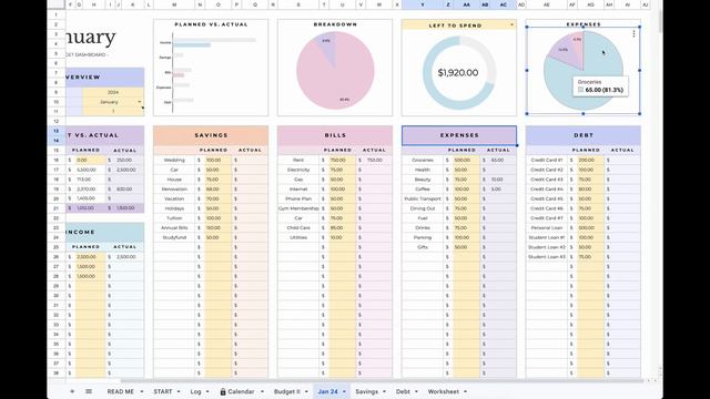 Monthly Budget Spreadsheet For Google Sheets - Haye Ameri