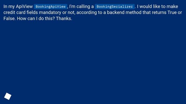 Conditional field requirement with DjangoRestFramework serializer смотреть онлайн