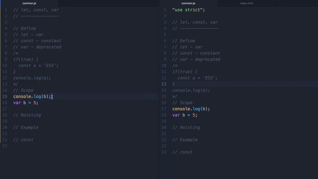 ES6 #2 Объявления переменных (var, let, const) смотреть онлайн
