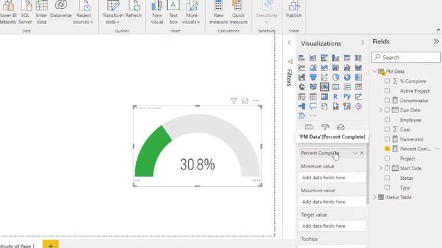 Power BI Tutorial: Percentage Measure & Gauge Visual смотреть онлайн