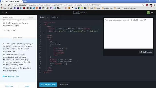 solving codecademy php tutorials смотреть онлайн