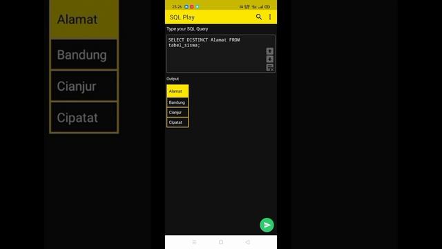 Query SELECT DISTINCT dan Klausa WHERE di SQL Playground смотреть онлайн