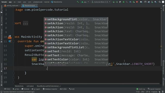 #3.2A Material Snackbar In Kotlin|Telugu|PixelPerCode смотреть онлайн