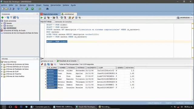 CURSO BASICO DE ORACLE 3/5 | COMANDOS PARA MODIFICAR LAS TABLAS DE LA BASE DE DATOS | Tecnotour смотреть онлайн