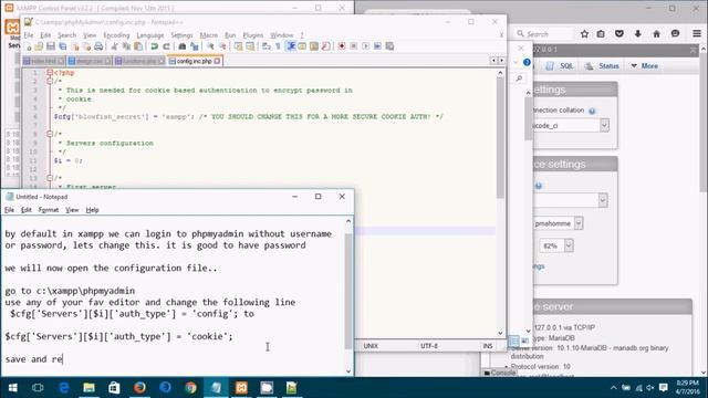 How to add password to PHPmyadmin in XAMPP setup смотреть онлайн