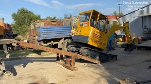 Складные аппарели для кузова высотою 1,5 метра погрузка мини экскаватора Land Digger на ЗИЛ