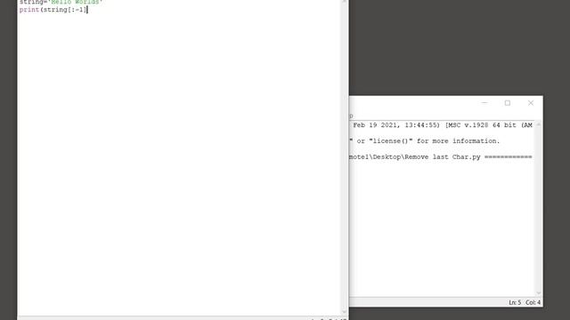 Python Strings - Remove the last character of a string смотреть онлайн