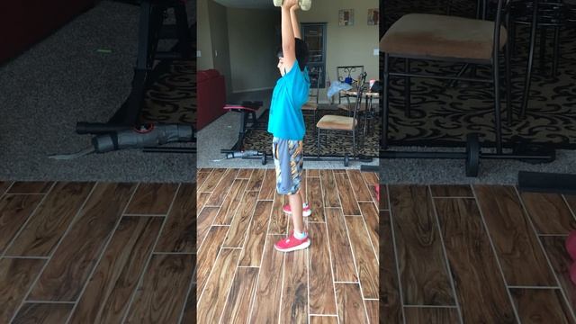 Teaching kids Dumbbell Power Clean Push Press смотреть онлайн