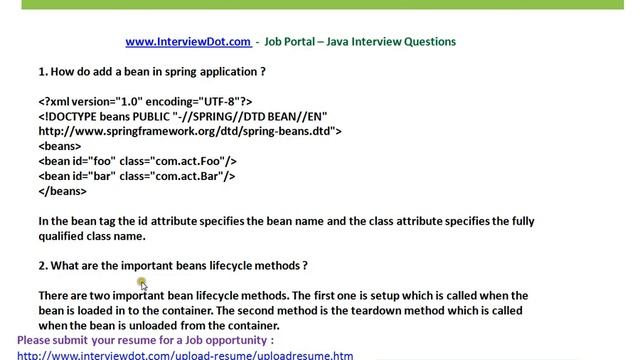 How to add a bean spring interview question interviewdot смотреть онлайн