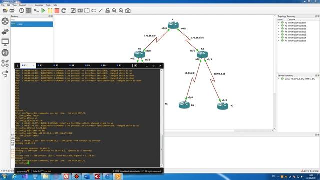 Gns3 статическая маршрутизация