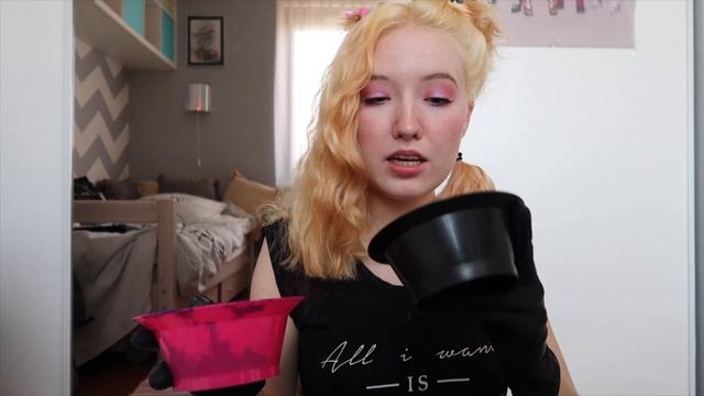 Bleaching and split dyeing my hair purple and pink with Crazy Color lavender and candy floss || FAI смотреть онлайн