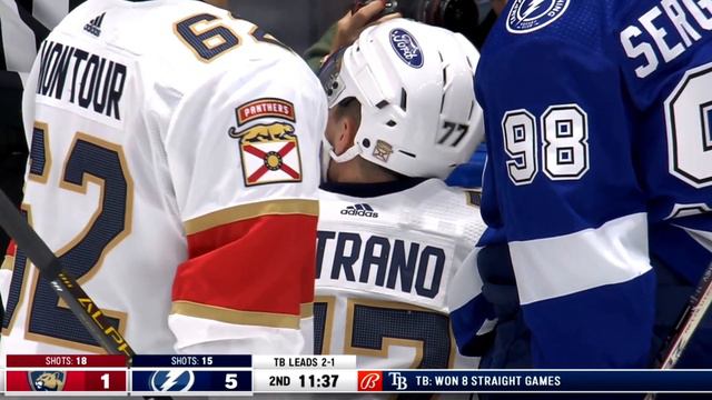 Scrum Ensues After Pat Maroon Boards Frank Vatrano смотреть онлайн